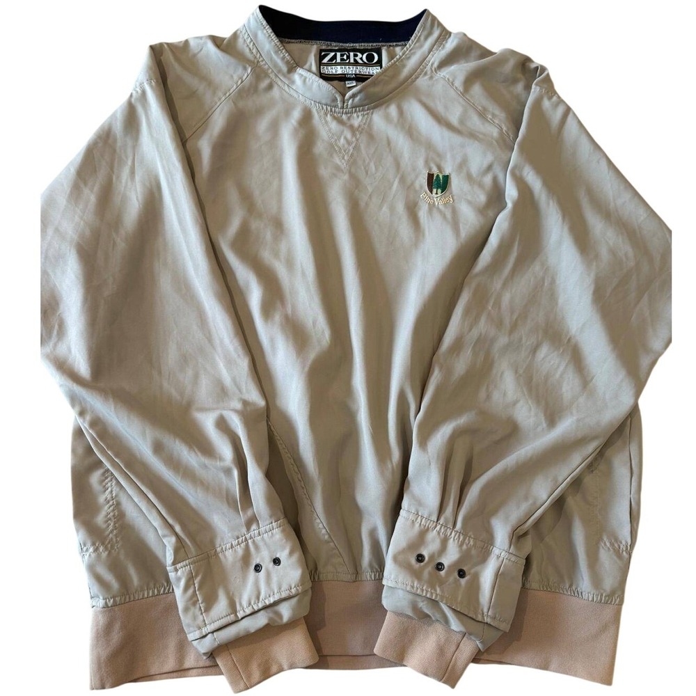 Zero Restriction Pine Valley Golf Club Windshirt Pullover Jacket Beige XXL ZR